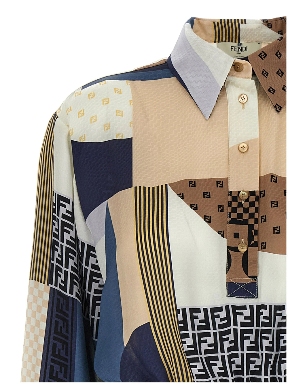 Fendi Multicolor Silk Midi Dress - IT38