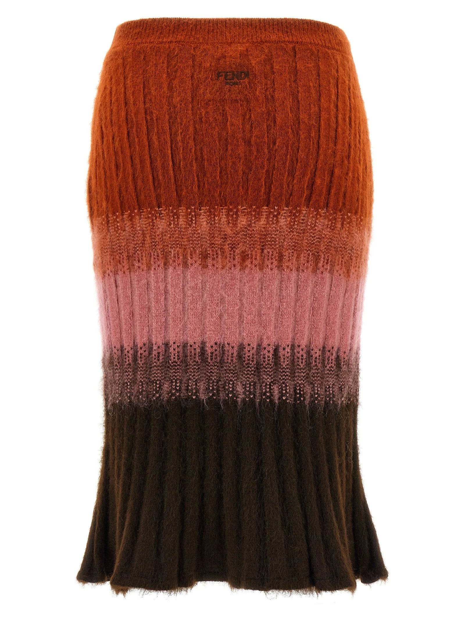 Fendi Multicolor Wool Midi Skirt