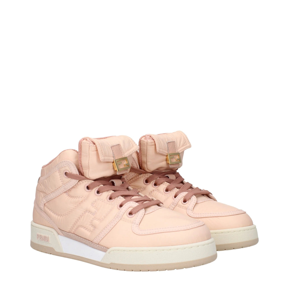 Fendi Pink Nylon High Top Sneakers - EU37.5/US7.5