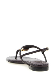 Fendi Purple Elastane Flat Sandals - EU38/US8