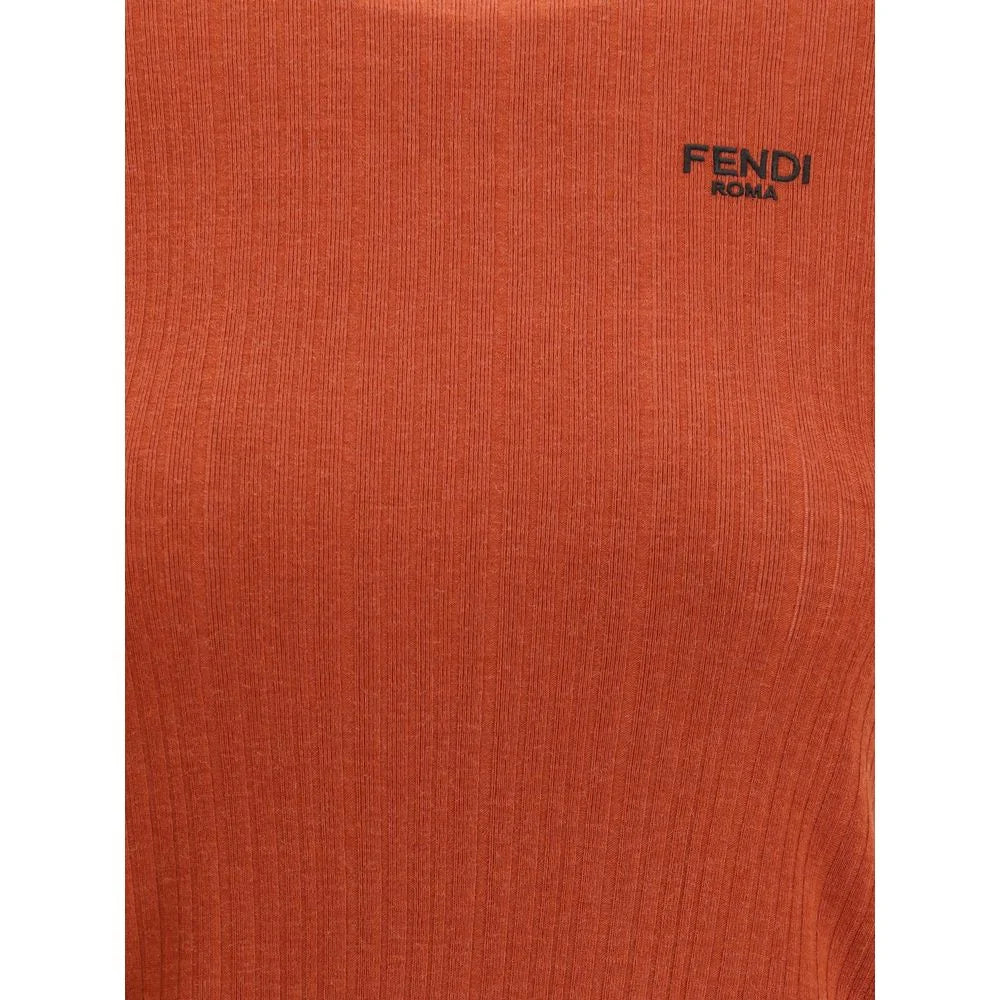 Fendi Short-sleeved Virgin Wool Top - Sweaters