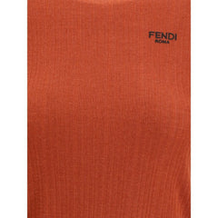 Fendi Short-sleeved Virgin Wool Top - Sweaters