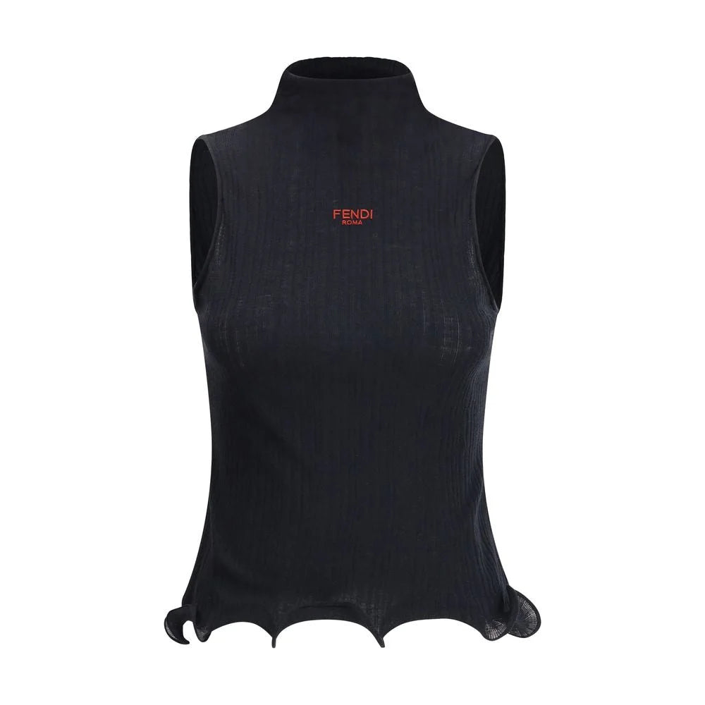 Fendi Sleeveless Virgin Wool Top - Sweaters