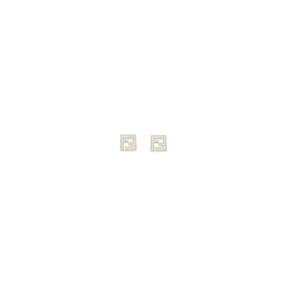 Fendi White Brass Earrings - One Size