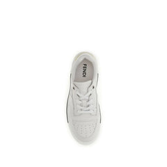 Fendi Weiße Kalbsleder Bos Taurus Low-Top-Sneakers