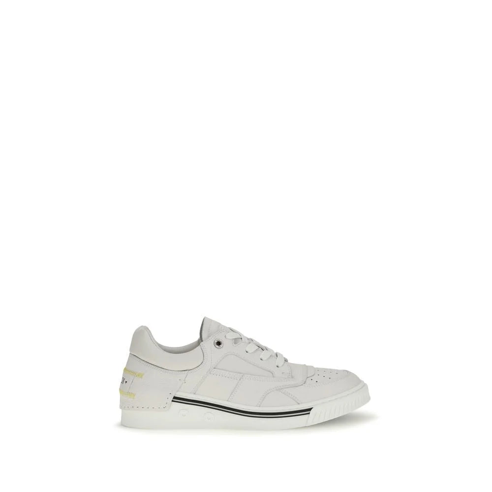 Fendi Weiße Kalbsleder Bos Taurus Low-Top-Sneakers