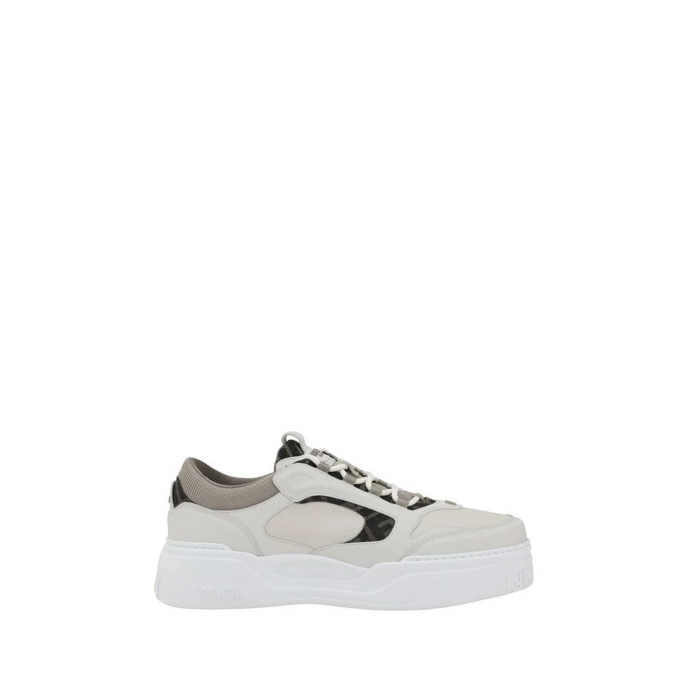 Fendi White Calf Leather Bos Taurus Low Top Sneakers - EU41/US8