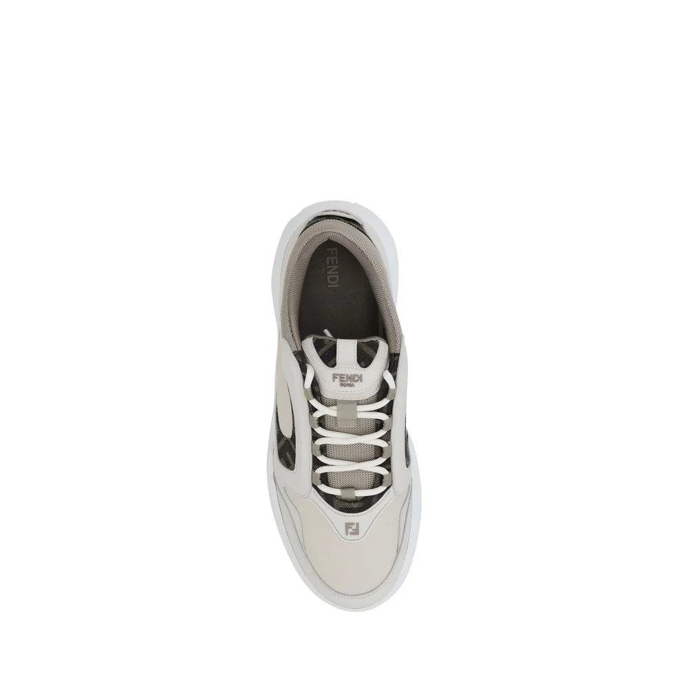 Fendi White Calf Leather Bos Taurus Low Top Sneakers - EU41/US8
