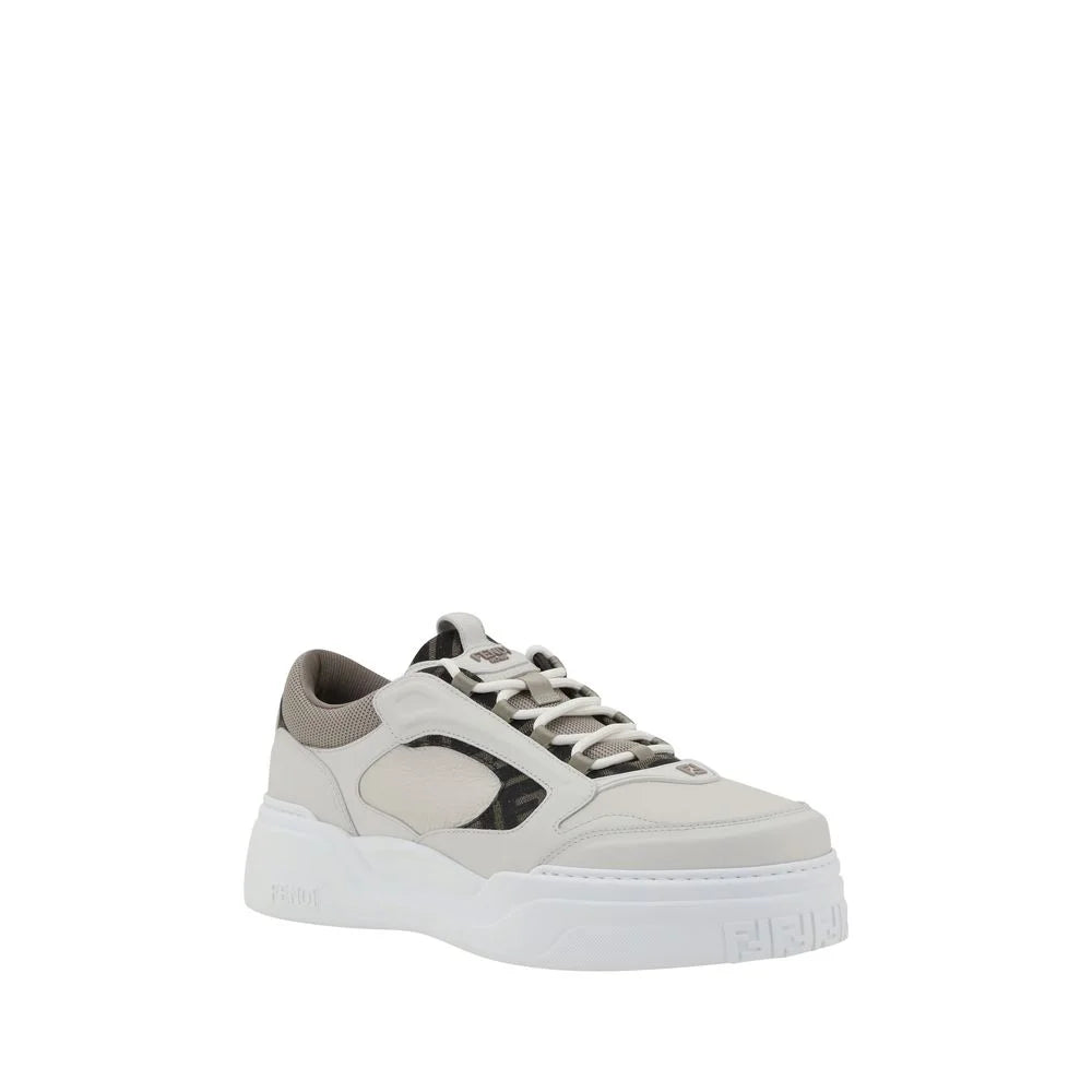 Fendi White Calf Leather Bos Taurus Low Top Sneakers - EU41/US8