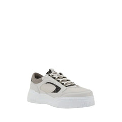 Fendi White Calf Leather Bos Taurus Low Top Sneakers - EU41/US8