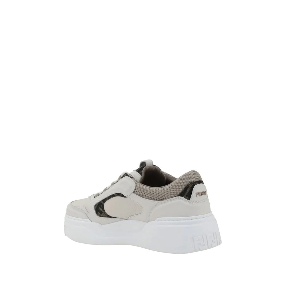 Fendi White Calf Leather Bos Taurus Low Top Sneakers - EU41/US8