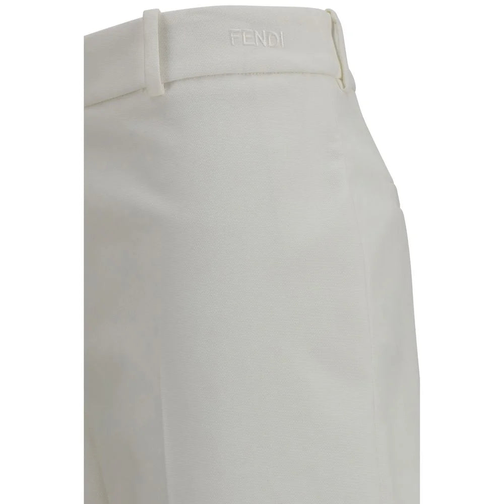 Fendi Valkoiset Puuvillahousut