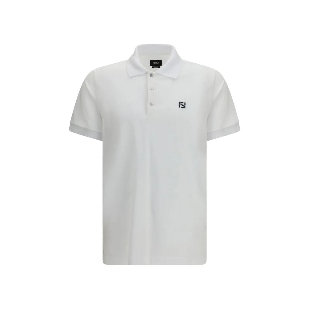 Polo Fendi alb din bumbac