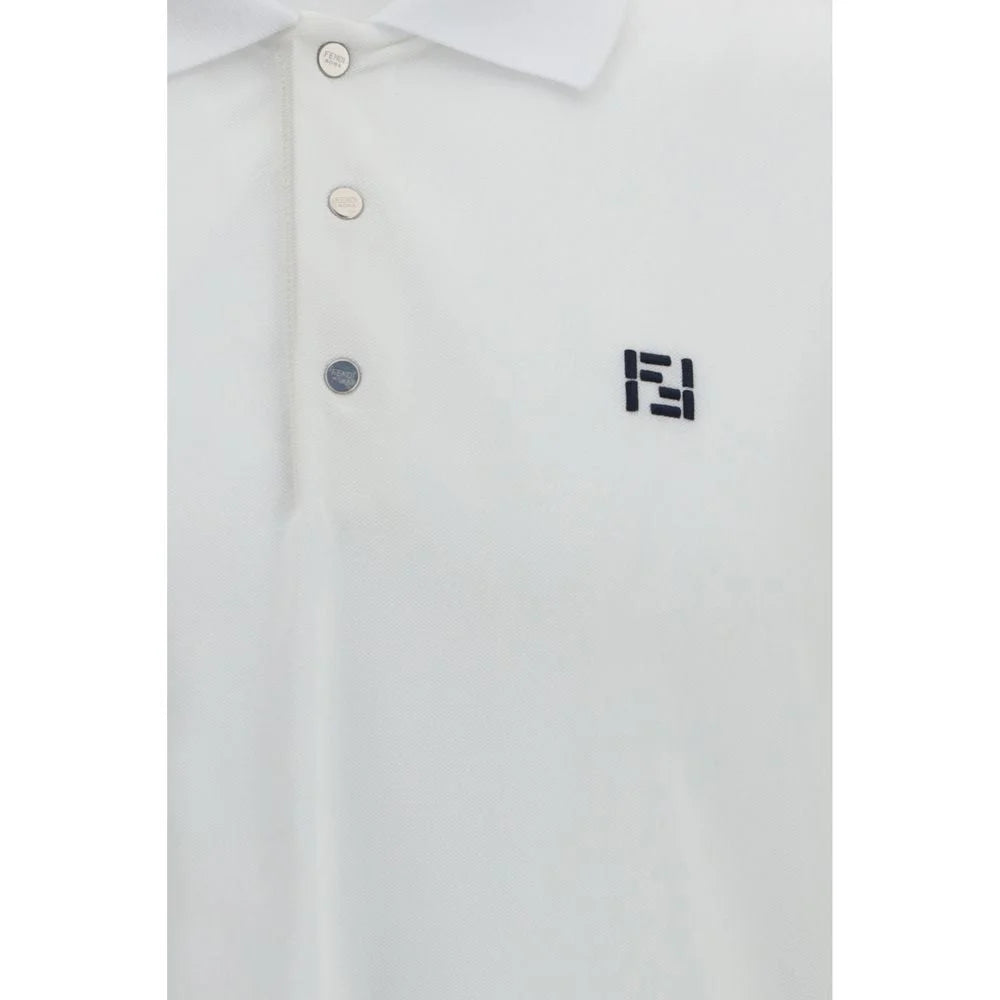 Polo Fendi alb din bumbac