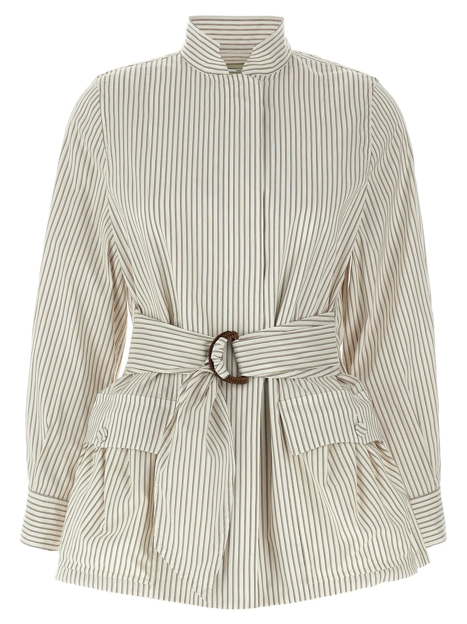 Fendi White Cotton Shell Jacket - IT42