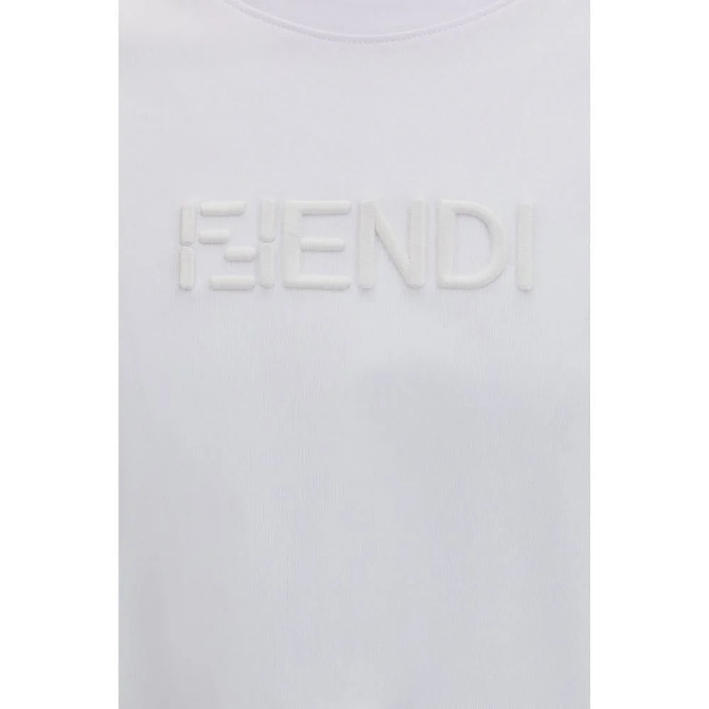 Fendi White Cotton T-Shirt - S
