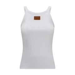 Fendi White Cotton Tank Tops