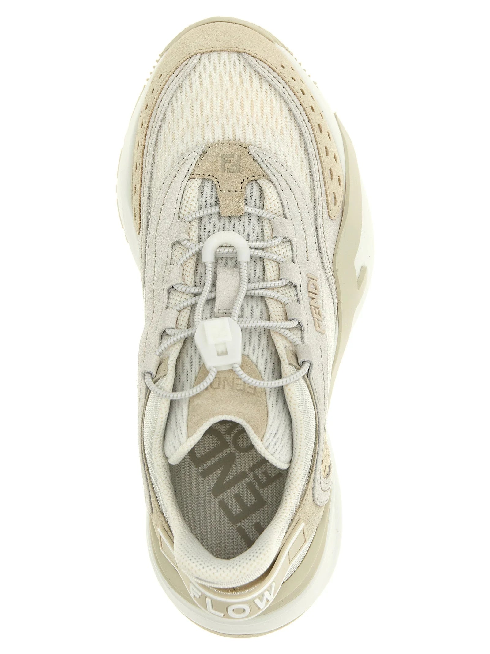 Fendi White Polyester Athletic Sneakers