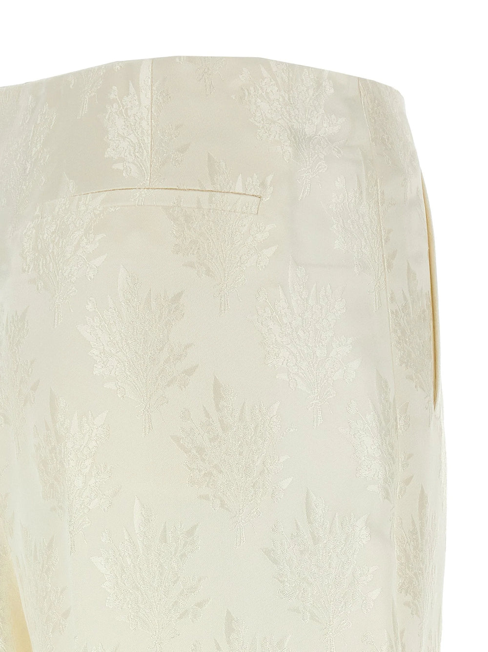Fendi White Silk Casual Pants
