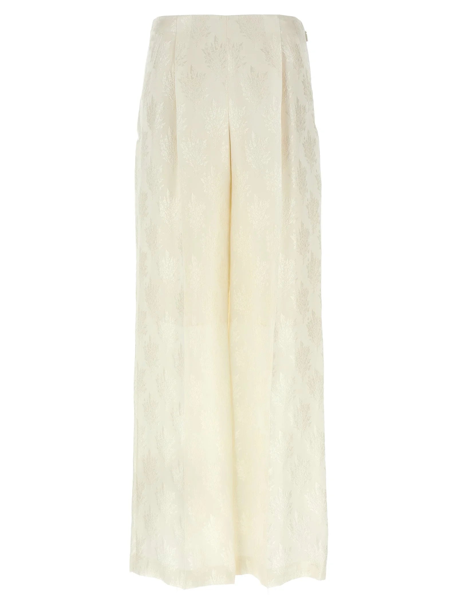 Fendi White Silk Casual Pants