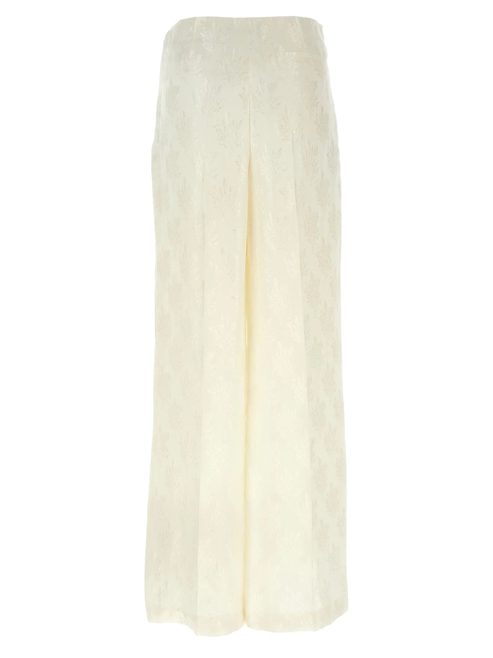 Fendi White Silk Casual Pants