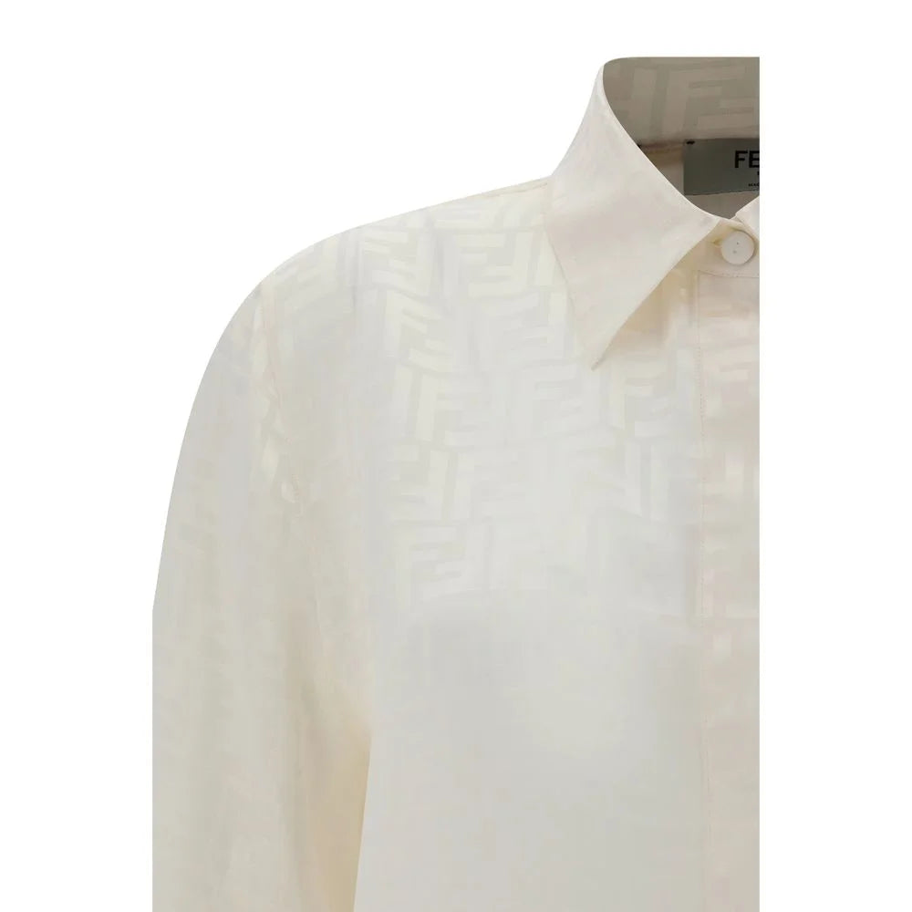 Fendi White Silk Pattern Shirt - IT40 | M