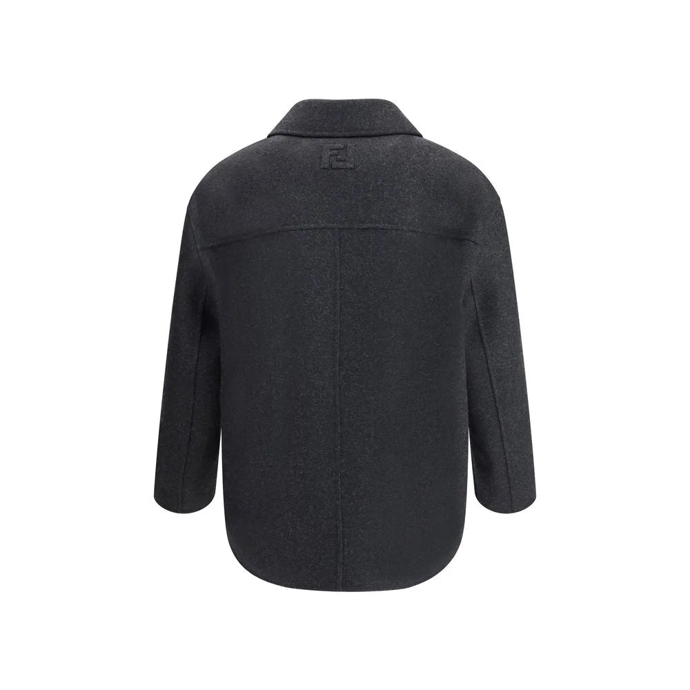 Fendi Wool felt double-breasted Caban Coat - Overcoats