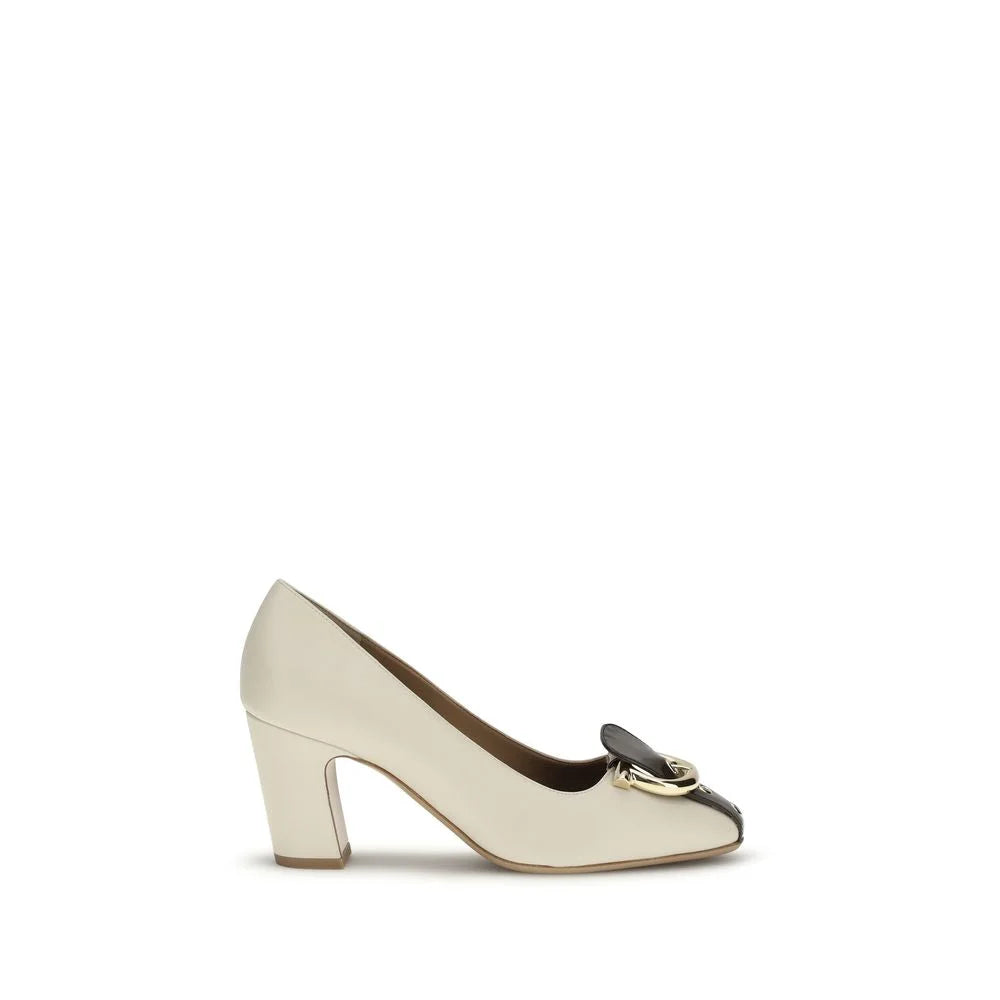 Ferragamo Beige Lamb Ovis Aries Aries High Heel Pumps