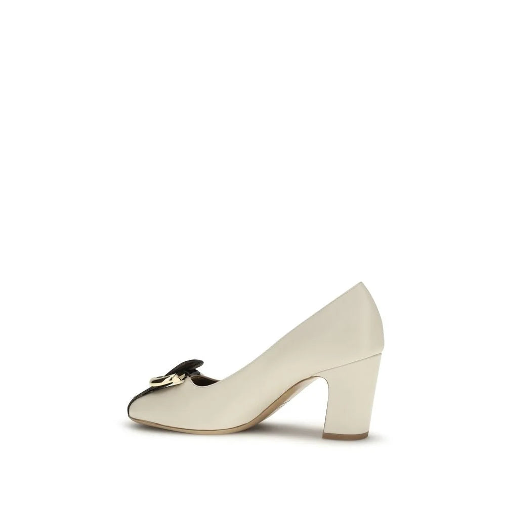 Ferragamo Beige Lamb Ovis Aries Aries High Heel Pumps