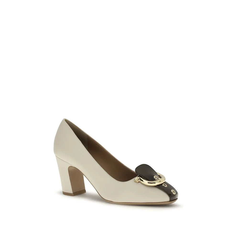 Ferragamo Beige Lamb Ovis Aries Aries High Heel Pumps