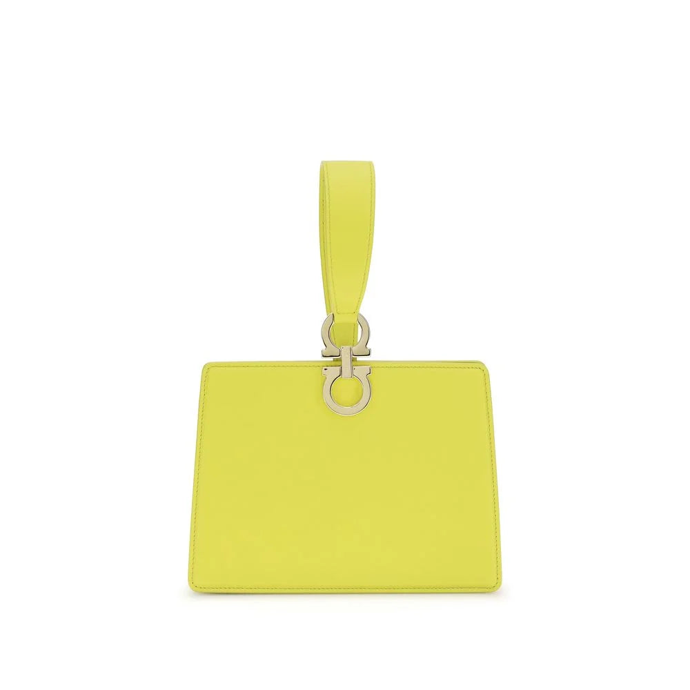 Ferragamo Bicolor Calf Leather Bos Taurus Clutch Bag