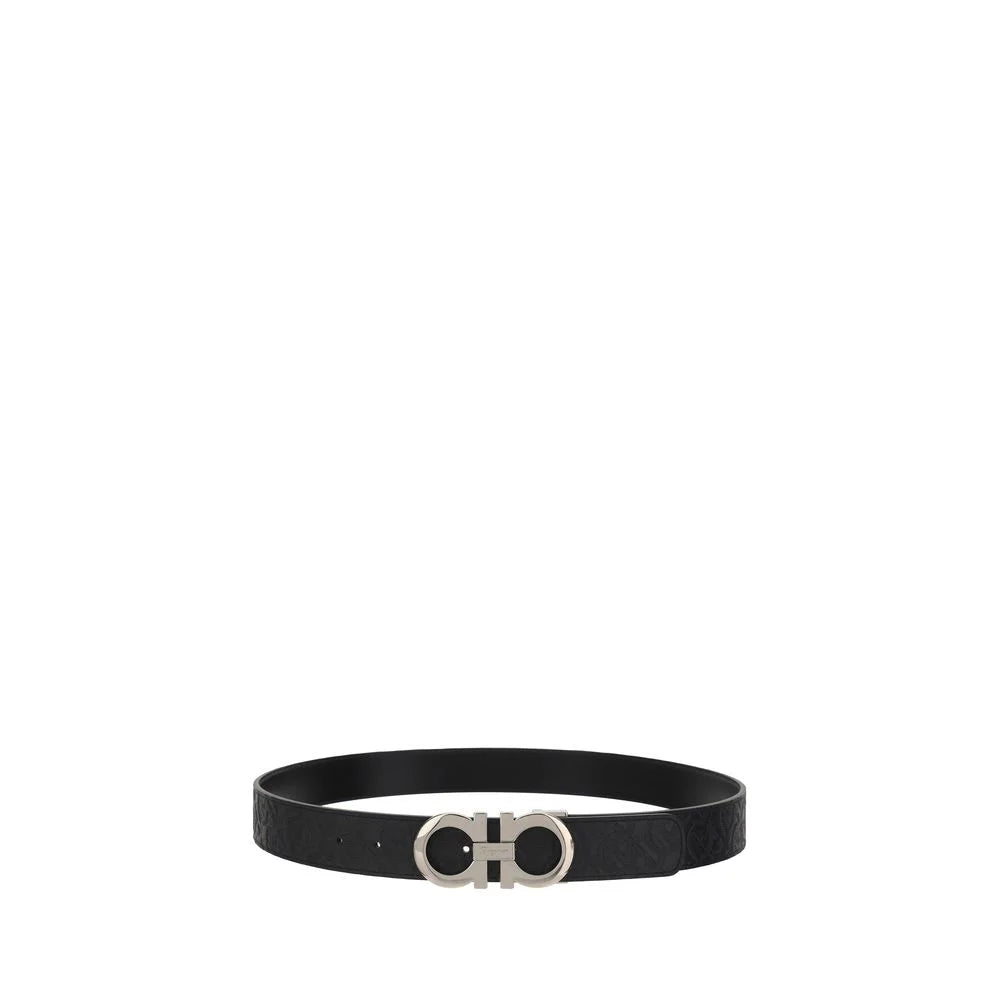 Ferragamo Black Calf Leather Bos Taurus Belt