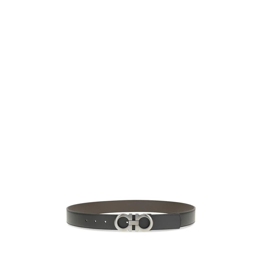 Ferragamo Black Calf Leather Bos Taurus Belt