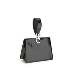Ferragamo Black Calf Leather Bos Taurus Clutch Bag
