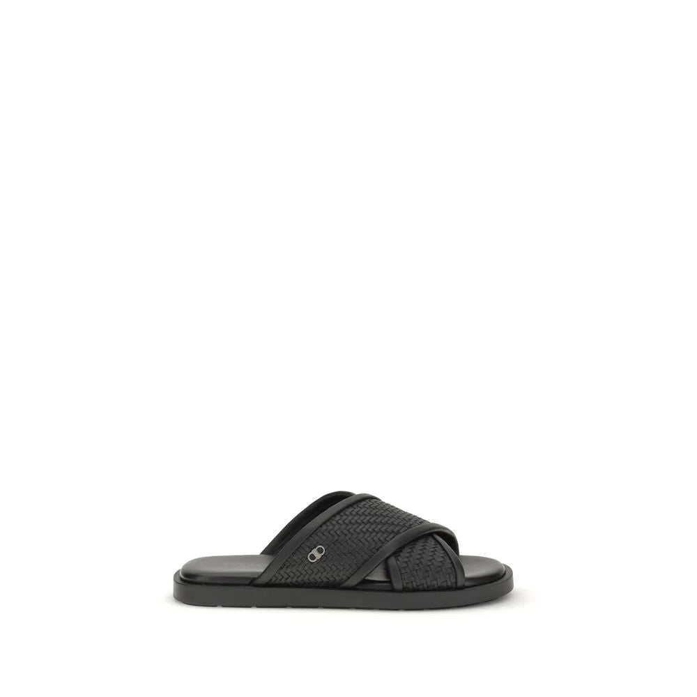 סנדלים שטוחות מעור רגל שחור Ferragamo - EU 38 | US 5