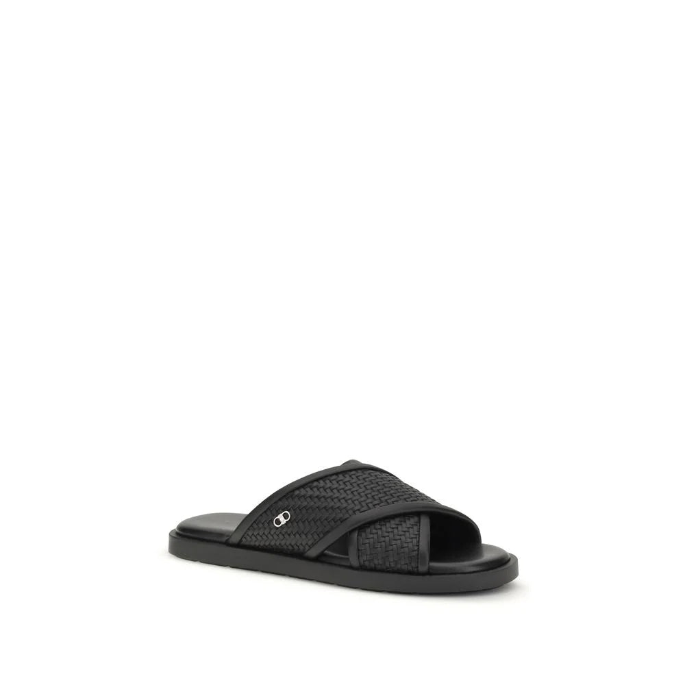 סנדלים שטוחות מעור רגל שחור Ferragamo - EU 38 | US 5