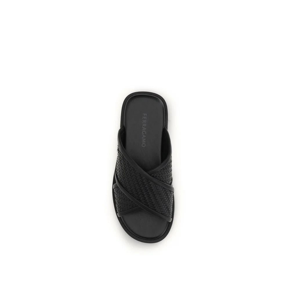 סנדלים שטוחות מעור רגל שחור Ferragamo - EU 38 | US 5