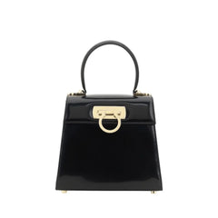 Ferragamo Black Calf Leather Bos Taurus Handbag