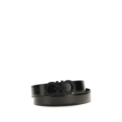 Ferragamo Black Calf Leather Bos Taurus Regular Belt