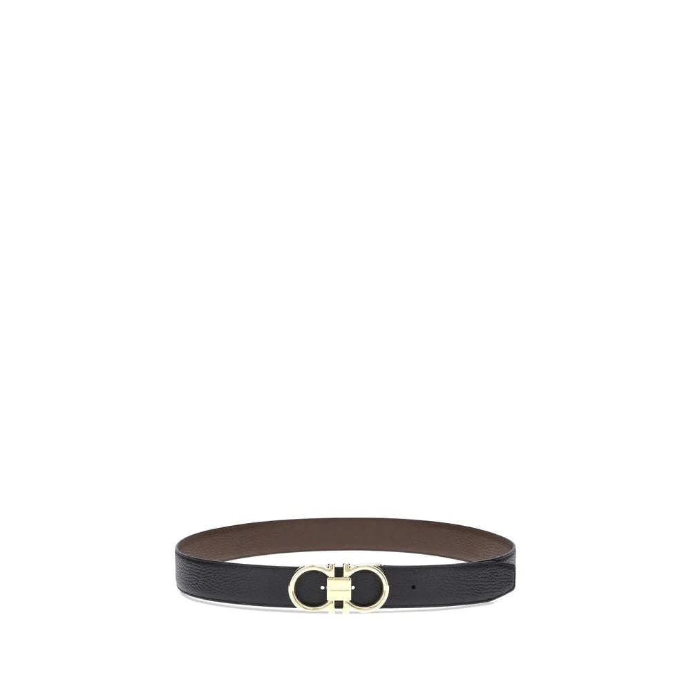 Ferragamo Black Calf Leather Bos Taurus Regular Belt