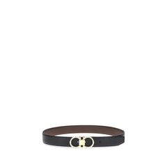 Ferragamo Black Calf Leather Bos Taurus Regular Belt