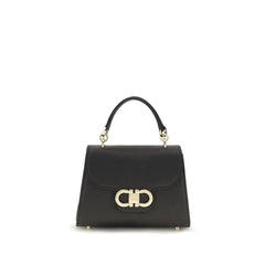 Ferragamo Black Calf Leather Bos Taurus Shoulder Bag