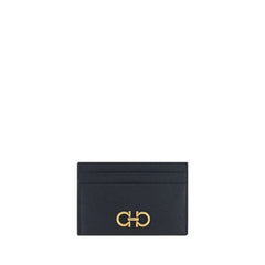Ferragamo Black Calf Leather Bos Taurus Wallet