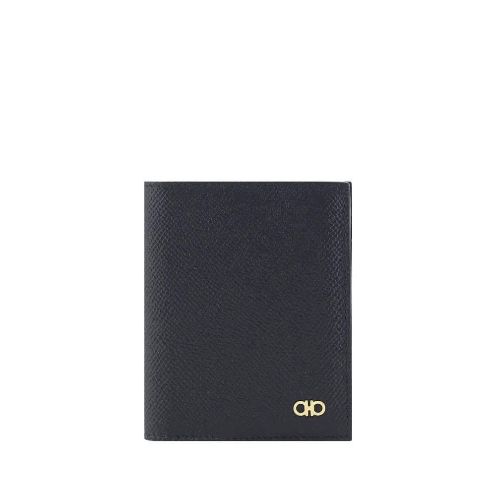 Carteira de Couro de Vitelo Preto da Ferragamo