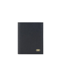 Carteira de Couro de Vitelo Preto da Ferragamo