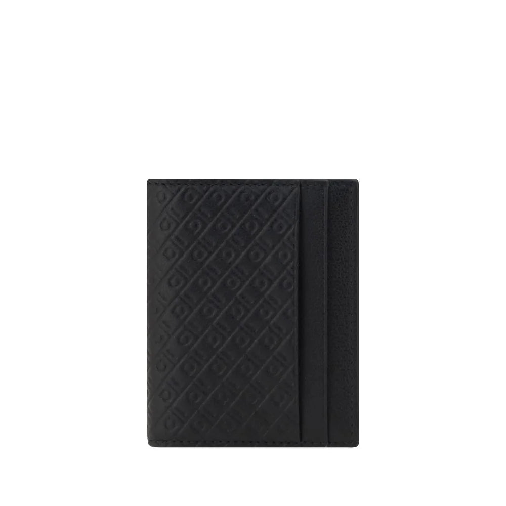 Portefeuille en cuir de veau noir Ferragamo Bos Taurus