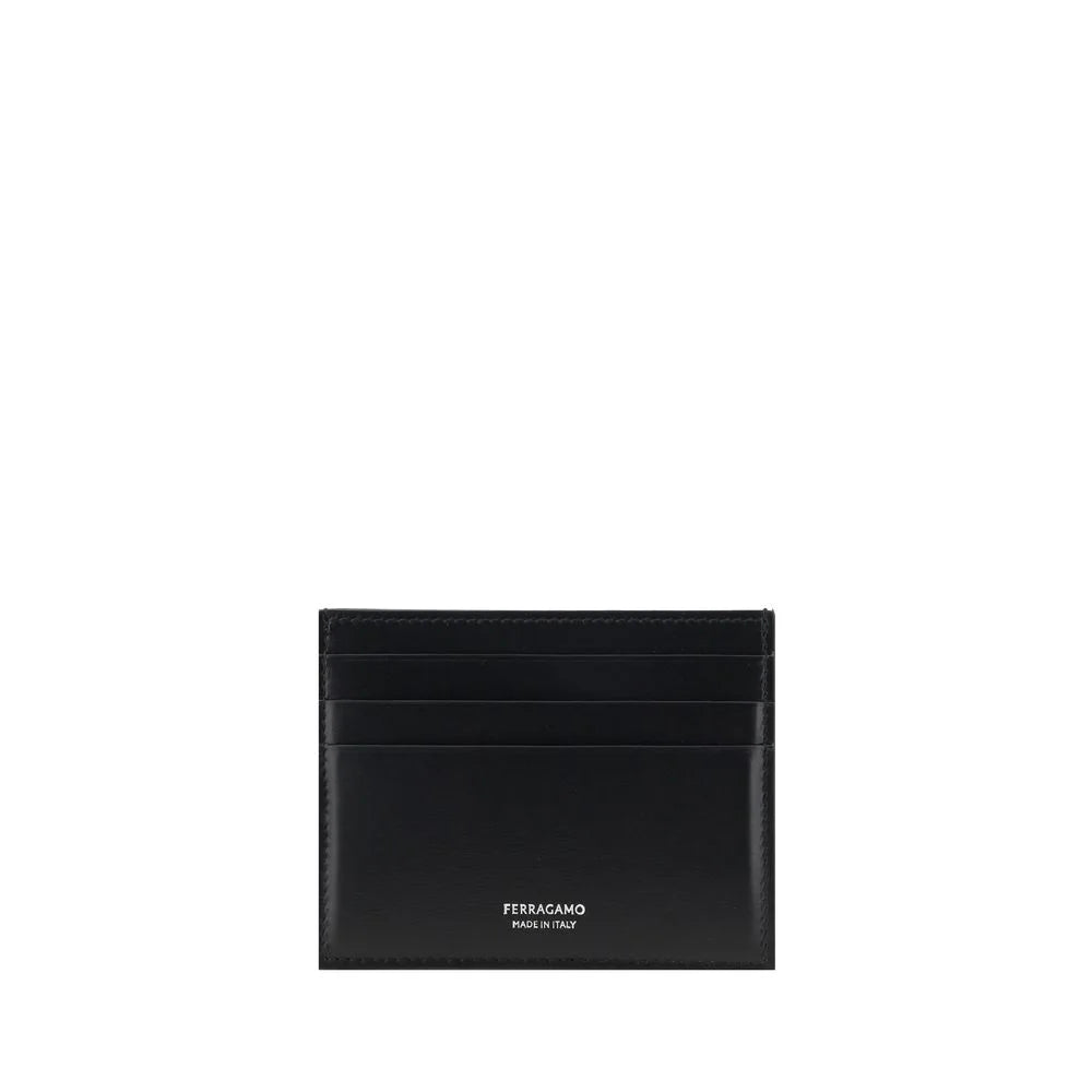 Ferragamo Black Calf Leather Bos Taurus Wallet