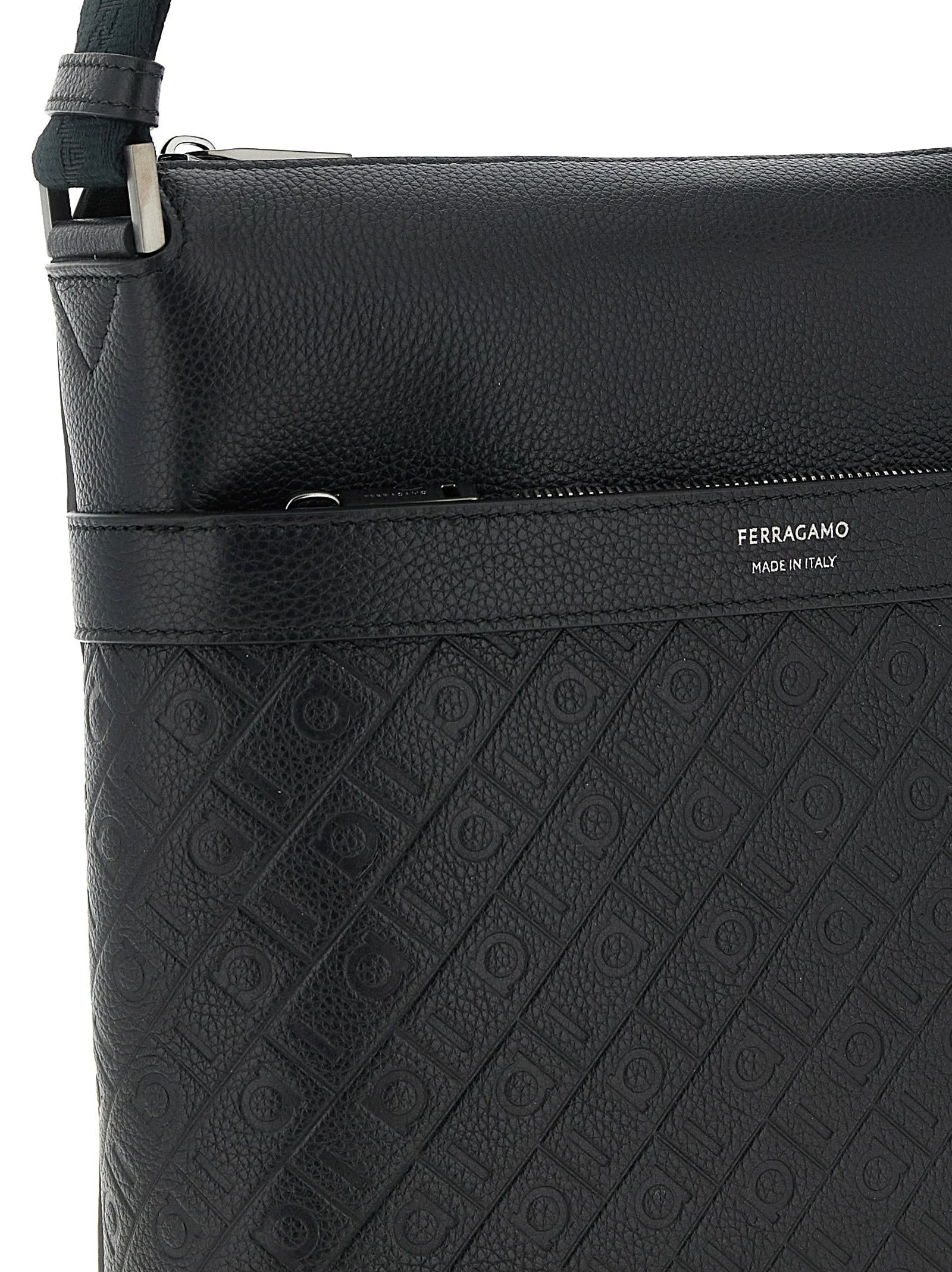 Ferragamo Black Calfskin Crossbody Bag
