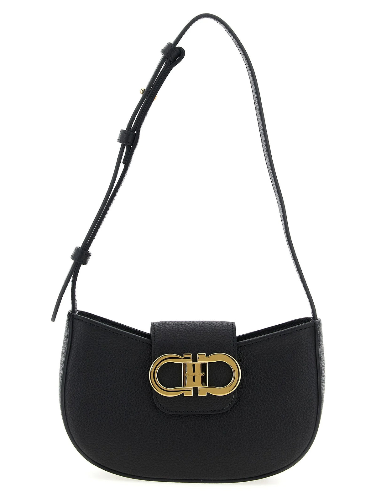 Ferragamo Black Calfskin Shoulder Bag