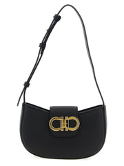 Ferragamo Black Calfskin Shoulder Bag